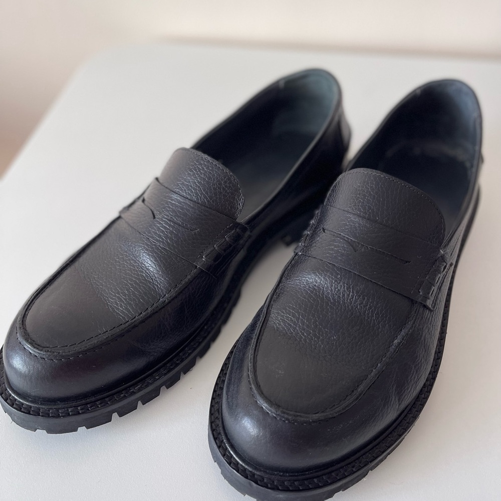 Classic Black Leather Loafers